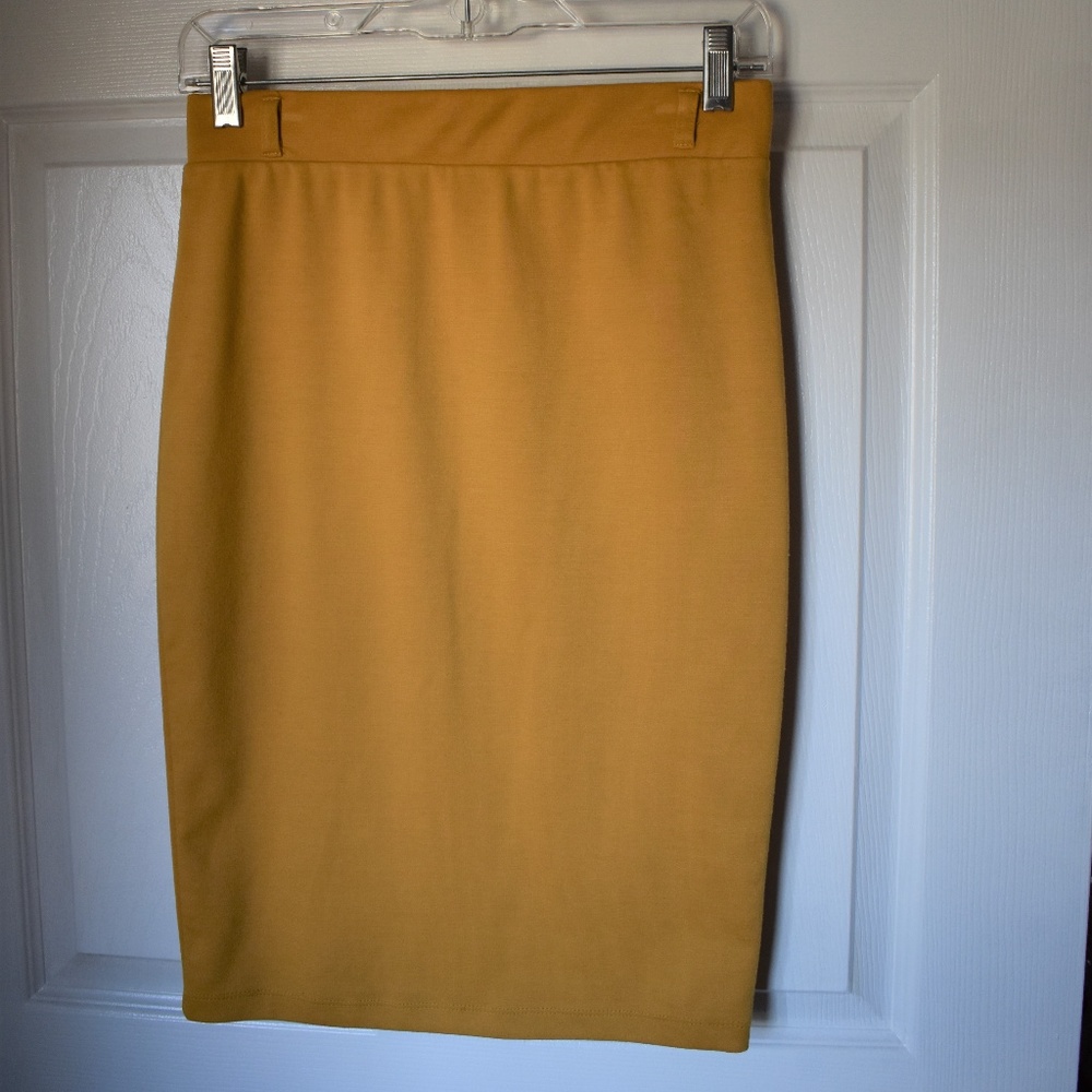 Mustard Yellow Pencil Skirt